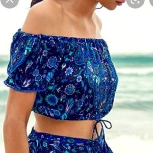 SPELL Kiss the Sky Crop Top in Bluejay XS/S